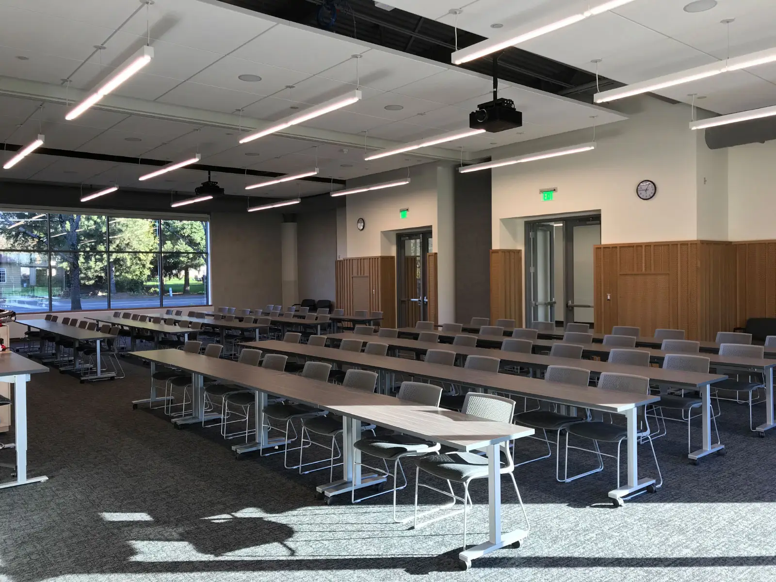 Rows of chairs and tables in Harmony campus community room Rows of chairs and tables in Harmony campus community room