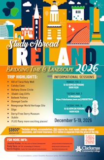 Poster with the details of studying abroad in Ireland