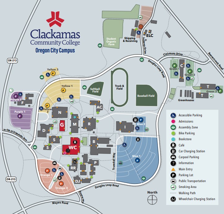 CCC's Oregon City campus map