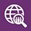 Social Sciences, Human Services + Criminal Justice EFA icon logo, a globe with a magnifying glass on it