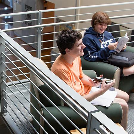 Two students studying