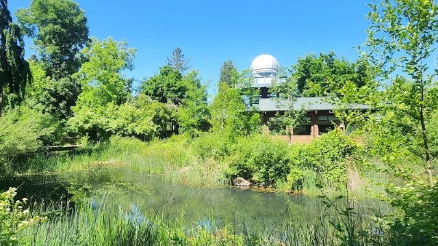 View of the Environmental Learning Center from across the marsh